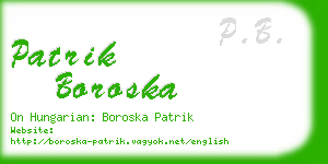 patrik boroska business card